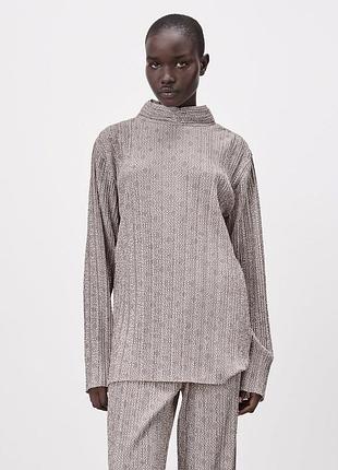 Стильная кофта лонгслив оверсайз zara р. s-m