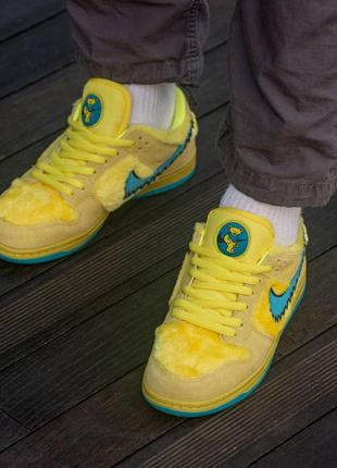 Кроссовки nike sb dunk low grateful dead bears yellow3 фото