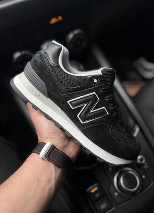 Кроссовки женские new balance 574 black &amp; white2 фото