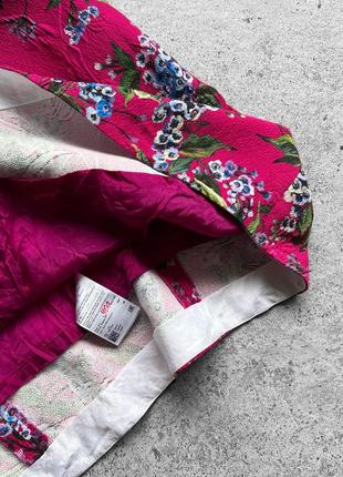 Escada elbow-sleeve floral jacquard a-line dress deep pink rrp - $1395 женское, премиальное платье, платье8 фото