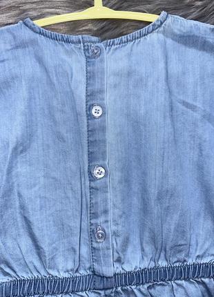 Стильний літній  джинсовий комбінезон ромпер з вишивками для дівчинки 3/4р george4 фото