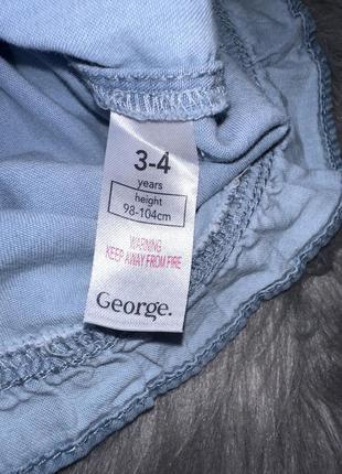 Стильний літній  джинсовий комбінезон ромпер з вишивками для дівчинки 3/4р george6 фото