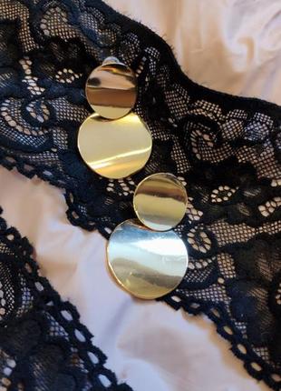 Сережки кола підвіски золотисті