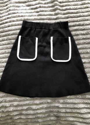 Zara knit черная юбка с карманами2 фото