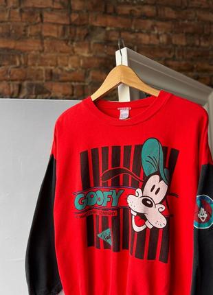 Goofy walt disney company vintage women's 90s graphic printed crewneck sweatshirt женская, винтажная кофта2 фото