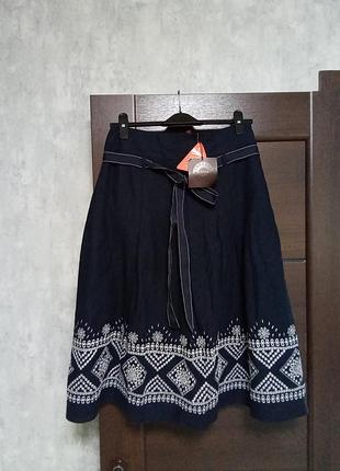 Брендовая новая красивая юбка из натуральных материалов р.10-12.
