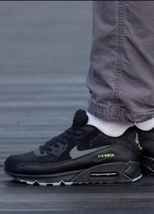 Кроссовки nike air max 90 
black\grey\green