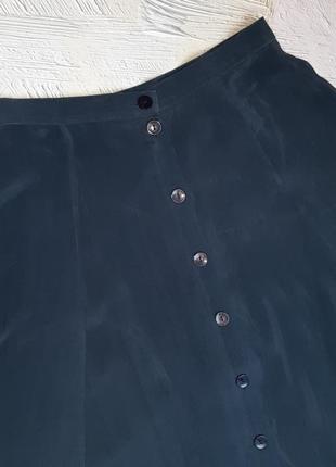 💝2+1=4 базовая синяя юбка миди натуральный шелк, размер 44 - 462 фото