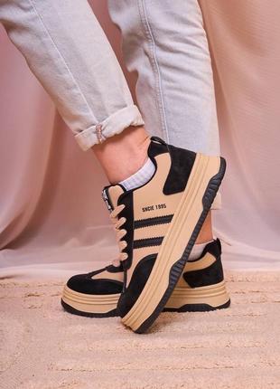 Sneakers 1995 black beige2 фото