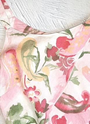 💝2+1=4 нежно-розовое льняное длинное платье сарафан per una, размер 48 - 506 фото