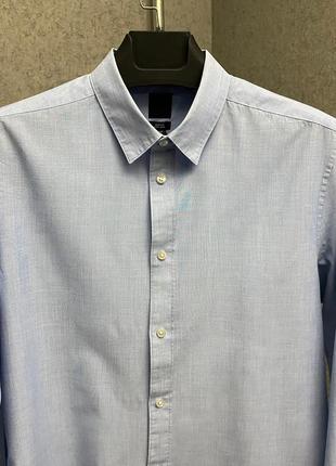 Голубая рубашка от бренда h&m3 фото