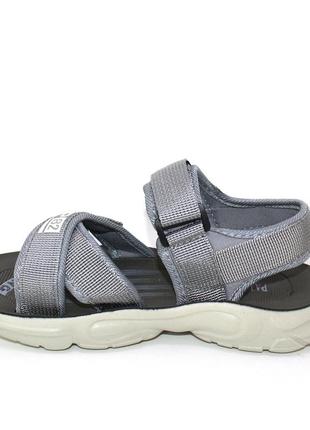 Детские серые текстильные спортивные сандалии для мальчиков на липучках, детская обувь на лето,садок5 фото