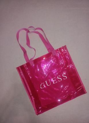 Сумка шопер латексная прозрачная guess