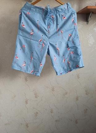 Пляжные шорты primark с фламинго1 фото