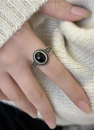 Кольцо кольцо серебро черный агат silver3 фото