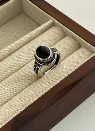 Кольцо кольцо серебро черный агат silver4 фото