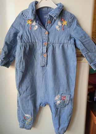 Комбинезон джинсовый на девочку 74 г.
