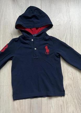 Кофта с капюшоном лонгслів ralph lauren 4 роки оригінал