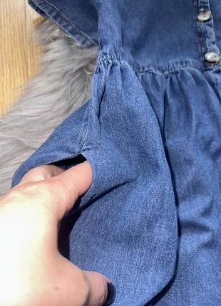 Стильное качественное джинсовое платье свободного кроя с карманами для девочки 7р next3 фото