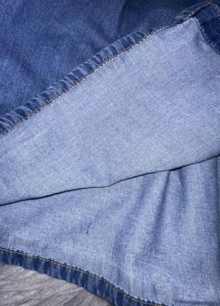 Стильное качественное джинсовое платье свободного кроя с карманами для девочки 7р next5 фото