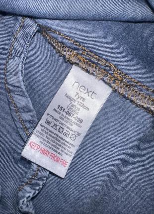 Стильное качественное джинсовое платье свободного кроя с карманами для девочки 7р next6 фото