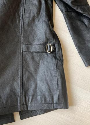Винтажная кожаная куртка пиджак2 фото