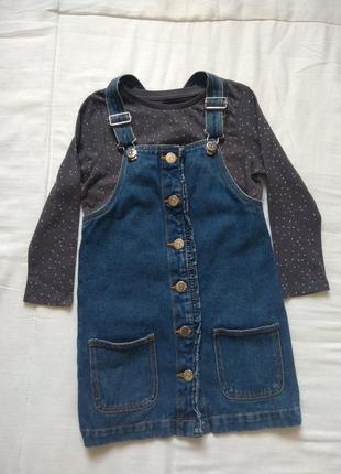 Сарафан джинсовый с кофточкой denim co 4-5 лет