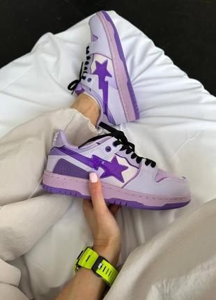 Жіночі кросівки фіолетові a bathing ape bape sta sk8 purple1 фото