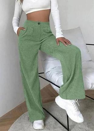 Брюки палаццо микровельвет