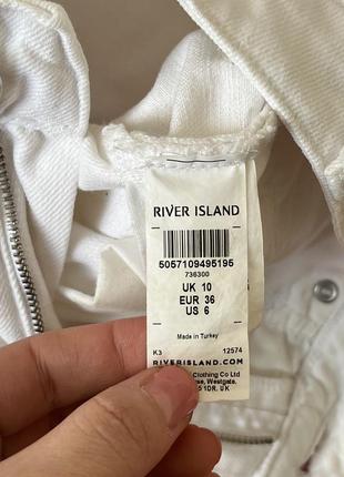 Джинсовые белые шорты с необработанным краем river island3 фото