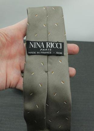 Винтажный дизайнерский галстук галстук nina ricci paris silk gray tie6 фото