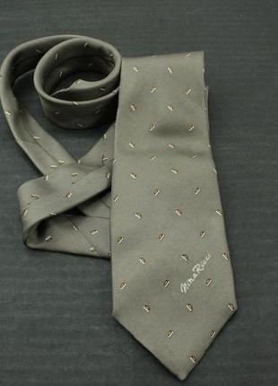 Вінтажна дизайнерська краватка галстук nina ricci paris silk gray tie1 фото