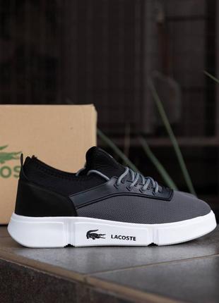 Чоловічі кросівки лакост lacoste black silver5 фото