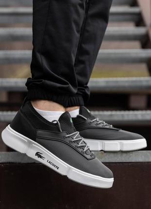 Чоловічі кросівки лакост lacoste black silver6 фото