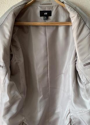 Льняной пиджак h&m eu52 slim fit7 фото