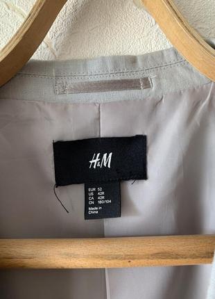 Льняной пиджак h&m eu52 slim fit8 фото