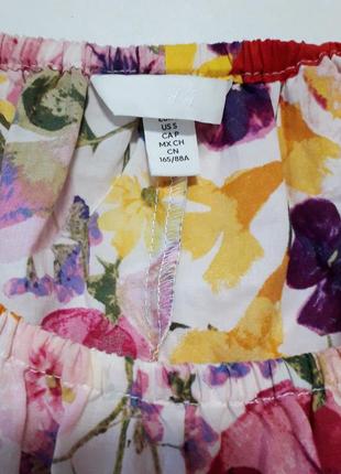Яркое натуральное хлопковое платье сукня миди h&m цветочный принт8 фото