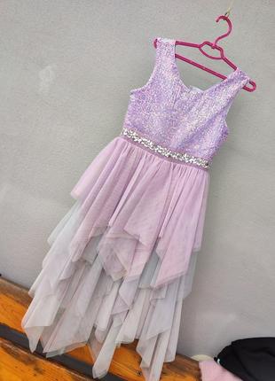 Стильное оригинальное платье на 7-8 лет2 фото