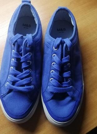 Кеды мокасины синие m&s 39-39.5 (6) р. мужские