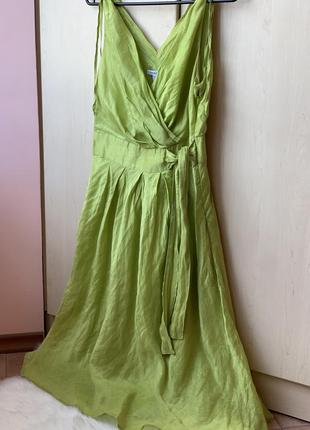 Шикарна яскрава сукня люкс бренду marella шовк льон4 фото