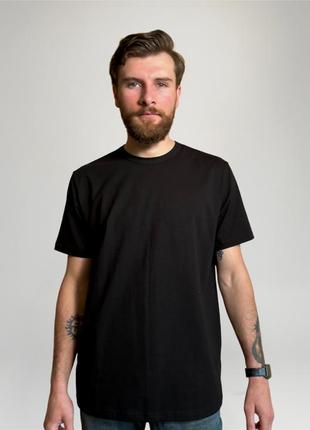 Мужская черная базовая футболка украинского производителя. премиум качество