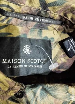 Актуальная хлопковая рубашка в принт креативного голландского бренда maison scotch6 фото