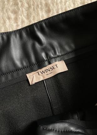 Шкіряні штани twinset брюки8 фото