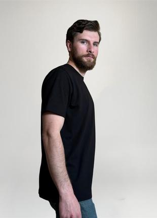 Мужская черная базовая футболка украинского производителя. премиум качество2 фото