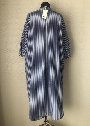 Новое (с этикеткой) стильное длинное платье рубашка в полоску от c&a, размер 50, укр 56-58-60-626 фото