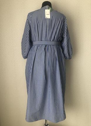Новое (с этикеткой) стильное длинное платье рубашка в полоску от c&a, размер 50, укр 56-58-60-625 фото