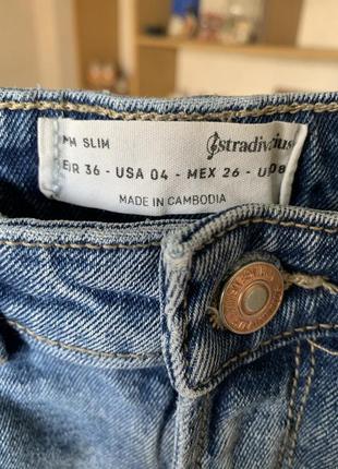 Джинсы на высокой талии skinny stradivarius5 фото