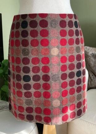 Marks & spencer юбка из итальянской шерсти бордовый mix, размер 121 фото