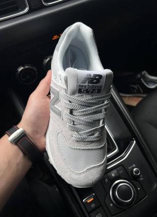 Кроссовки женские new balance 574 light gray6 фото