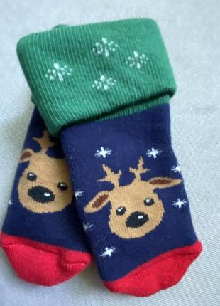 Новогодние махровые носки для малышей.8 фото